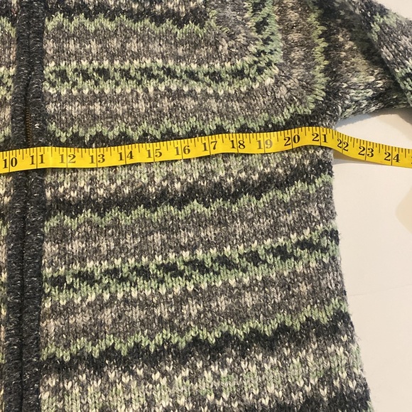 1980’s One on One vintage green grey and white wool blend cardigan - Picture 5 of 10